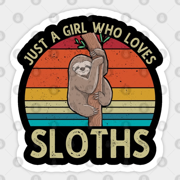 Just A Girl Who Loves Sloths Sticker by DragonTees